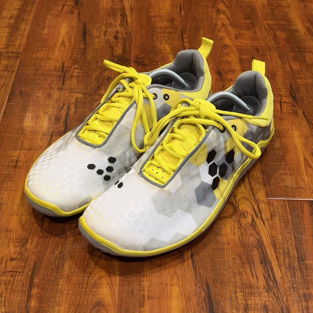Vivobarefoot Evo Lite Gray Yellow Barefoot Running Sneakers Mens Size 45 US 12 M